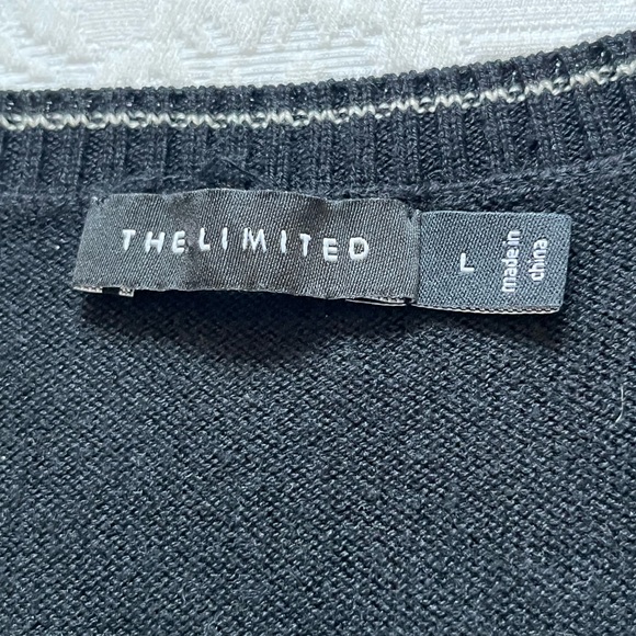 Vintage The Limited Silk Blend LARGE Argyle V-Neck Sleeveless Sweater Vest Y2K - Picture 2 of 10